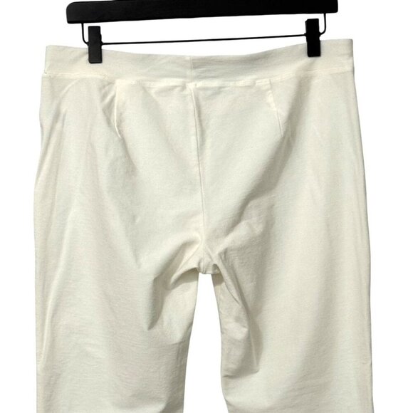 Eileen Fisher White Stretch Crepe Pants Slim Fit Ankle Pull-On Stretch Size S - Picture 4 of 9